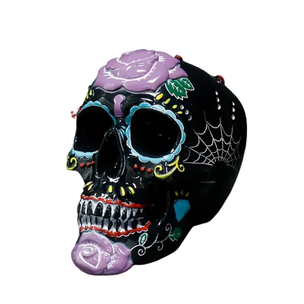 Crâne noir Bougeoir